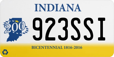 IN license plate 923SSI