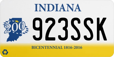 IN license plate 923SSK