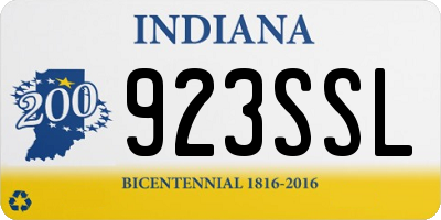 IN license plate 923SSL