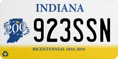 IN license plate 923SSN