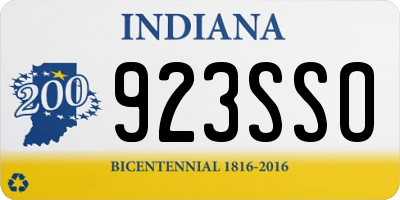 IN license plate 923SSO