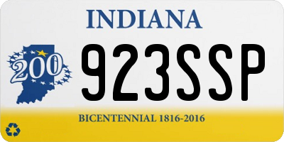 IN license plate 923SSP