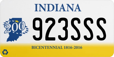 IN license plate 923SSS