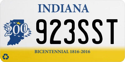 IN license plate 923SST