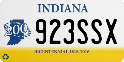 IN license plate 923SSX