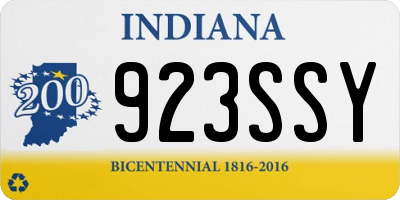 IN license plate 923SSY