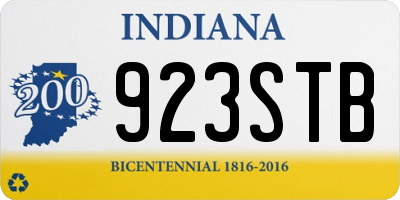 IN license plate 923STB