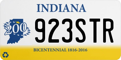 IN license plate 923STR