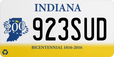 IN license plate 923SUD