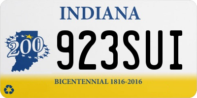 IN license plate 923SUI