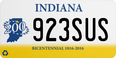 IN license plate 923SUS