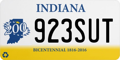 IN license plate 923SUT