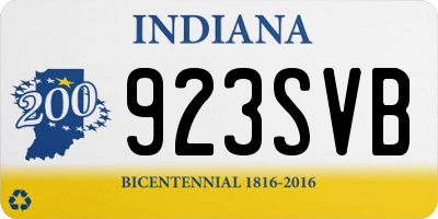 IN license plate 923SVB