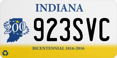 IN license plate 923SVC