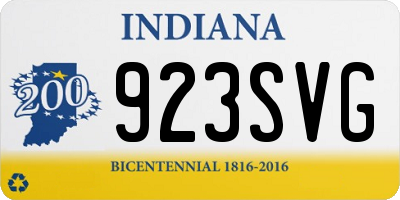IN license plate 923SVG