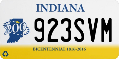 IN license plate 923SVM