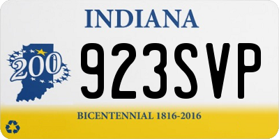 IN license plate 923SVP