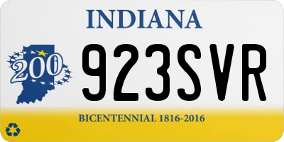 IN license plate 923SVR