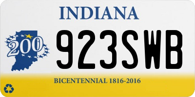 IN license plate 923SWB