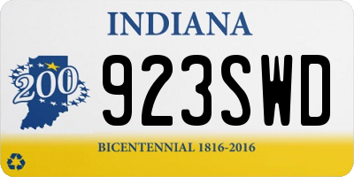 IN license plate 923SWD