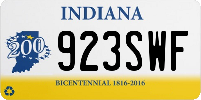 IN license plate 923SWF