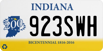 IN license plate 923SWH