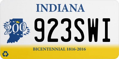 IN license plate 923SWI