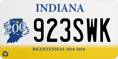 IN license plate 923SWK