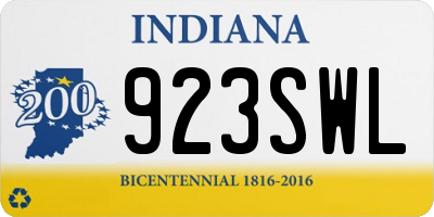 IN license plate 923SWL