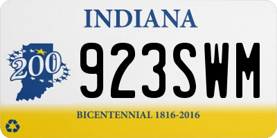 IN license plate 923SWM