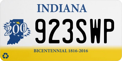 IN license plate 923SWP