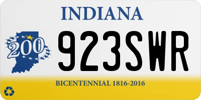 IN license plate 923SWR