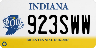 IN license plate 923SWW