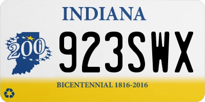 IN license plate 923SWX