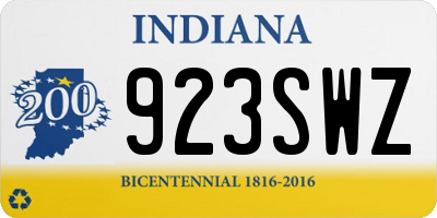 IN license plate 923SWZ