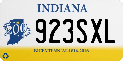 IN license plate 923SXL