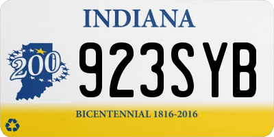 IN license plate 923SYB