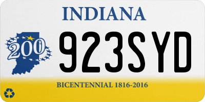 IN license plate 923SYD