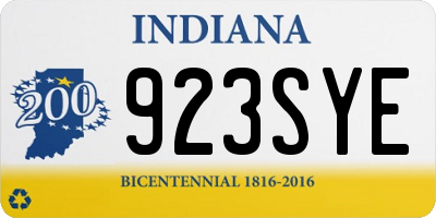 IN license plate 923SYE