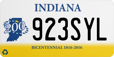 IN license plate 923SYL