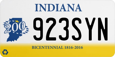 IN license plate 923SYN