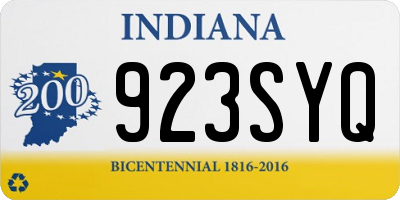 IN license plate 923SYQ