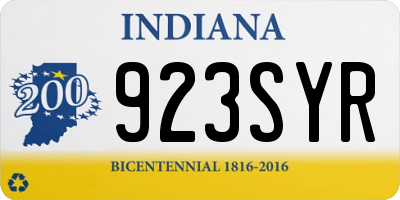 IN license plate 923SYR
