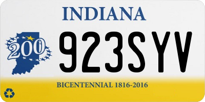 IN license plate 923SYV
