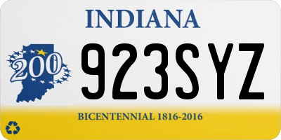IN license plate 923SYZ