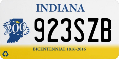 IN license plate 923SZB