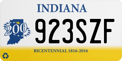 IN license plate 923SZF