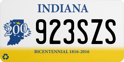 IN license plate 923SZS