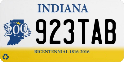 IN license plate 923TAB