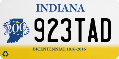 IN license plate 923TAD